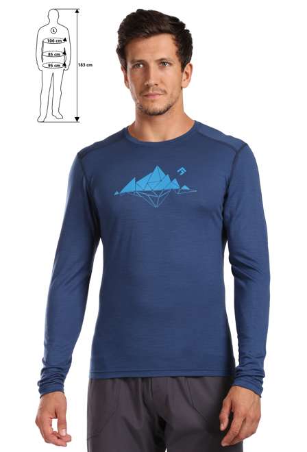 Fotogalerie Herren Merino-Shirt  FURRY LONG navy (Glacial lake)
