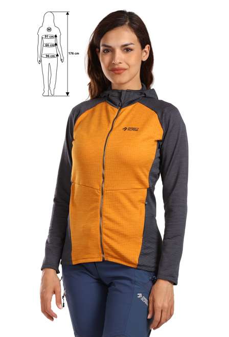 Fotogalerie Damen-Fleece-Sweatshirt SELLA HOOD LADY  ochre/anthracite