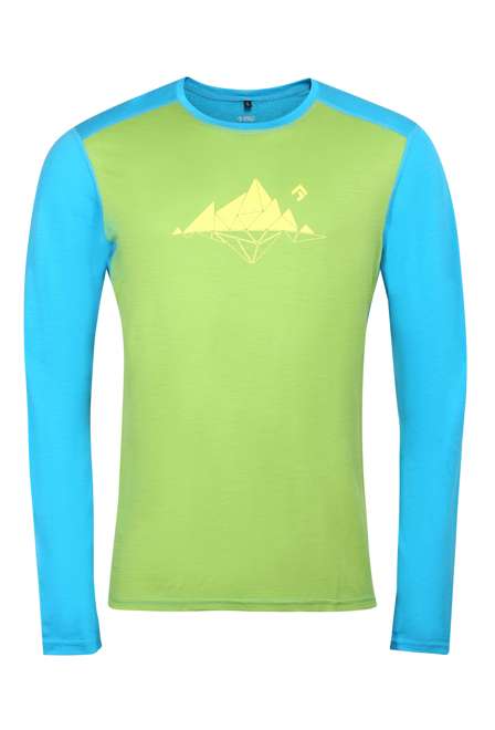 Fotogalerie Herren Merino-Shirt  FURRY LONG green/ocean (Glacial lake)