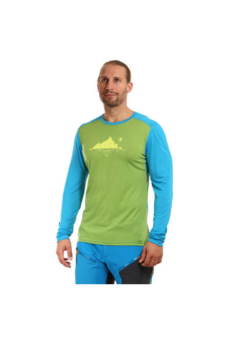 Fotogalerie Herren Merino-Shirt  FURRY LONG green/ocean (Glacial lake)