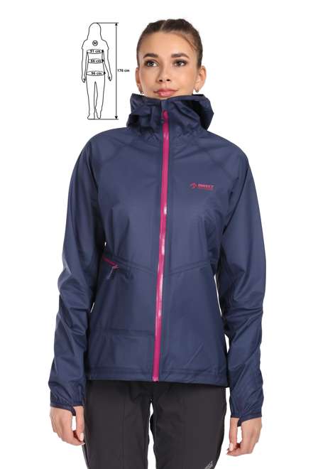 Fotogalerie Wasserdichte und ultraleichte Damen-Hardshelljacke CYCLONE LADY navy/orchid